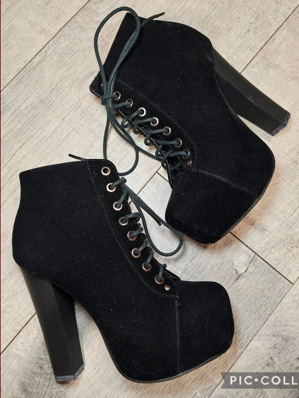 🖤Y2K Delicacy Black Velvet Platform Heel Boots🖤
